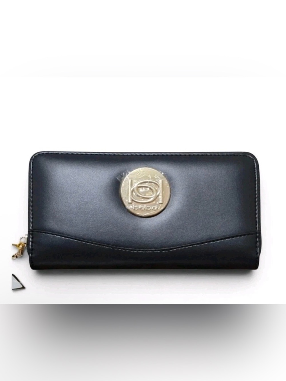Bebe Black Gold Melendy Zip Around
Wallet Clutch